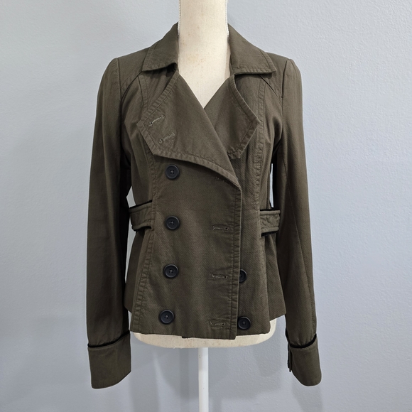 Sanctuary Jackets & Blazers - Sanctuary Dark Olive Double-Breasted Trench Coat